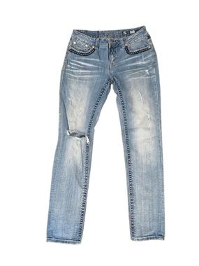 Miss Me Light Blue Distressed Skinny Jeans